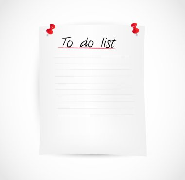 Boş kağıt pushpins vektör ile tutturulmuş