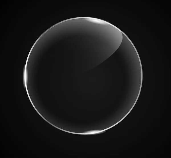 Beau verre rond bouton / bannière sur un fond sombre VECTOR — Image vectorielle