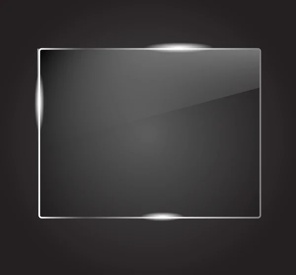 Beautiful blank shining glass banner on a black background VECTOR — Stockový vektor