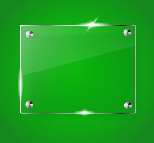 美丽空白闪亮玻璃横幅的绿色背景矢量 — 图库矢量图片