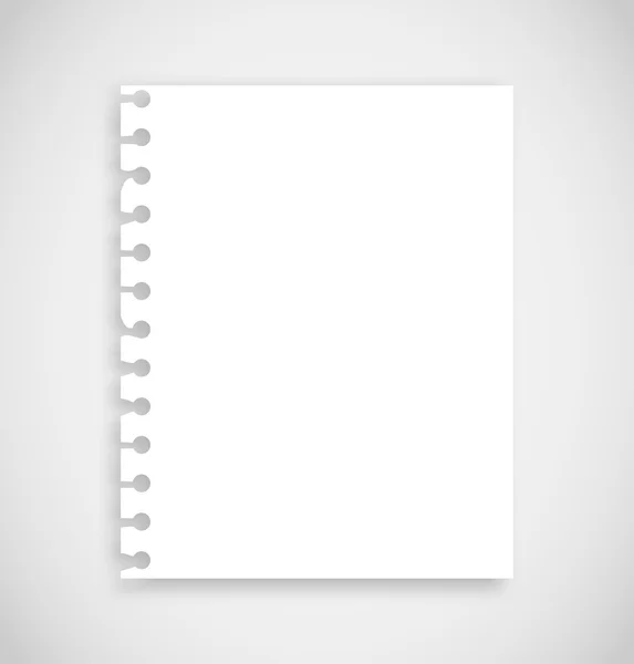 Realistic torn notebook paper vector — Stockový vektor