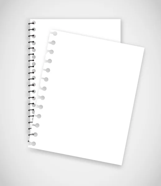 Realistic torn notebook paper vector — Stockový vektor