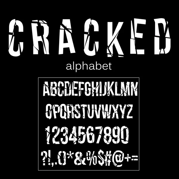 Cracked vector alfabeto — Archivo Imágenes Vectoriales