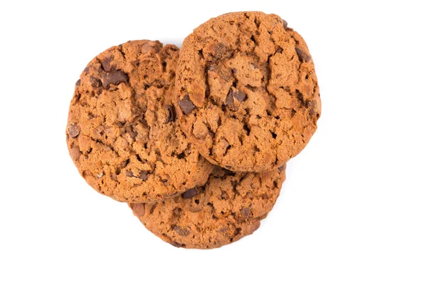 Galletas de Chocolate Chip Aisladas en Blanco — Foto de Stock