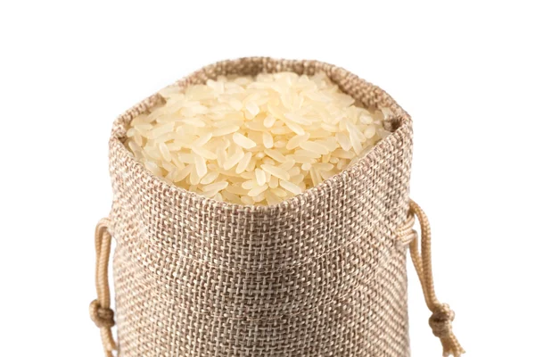 Long grain rice on white background — Stock Photo, Image