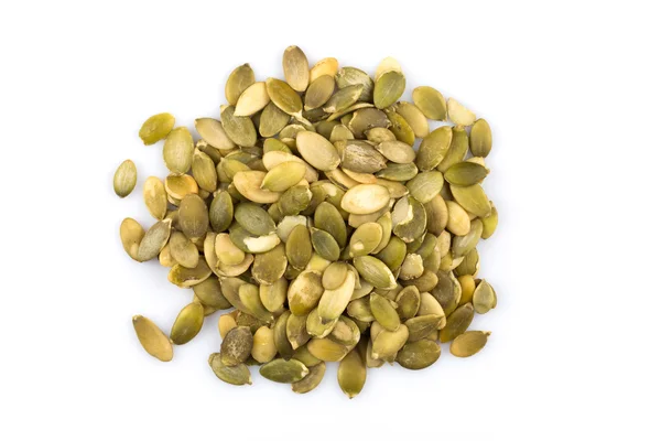 Heap of raw pumpkin seeds — Stock Photo, Image