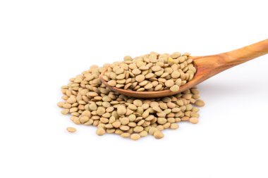 French green lentils in bowl clipart