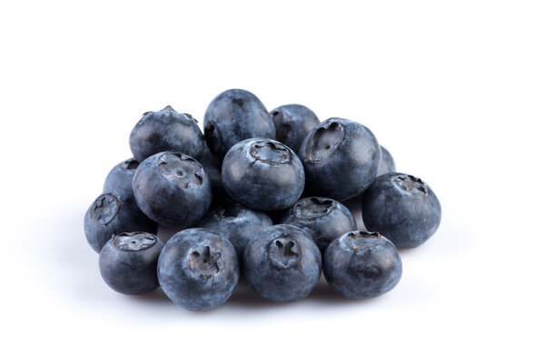 Blueberries on white background