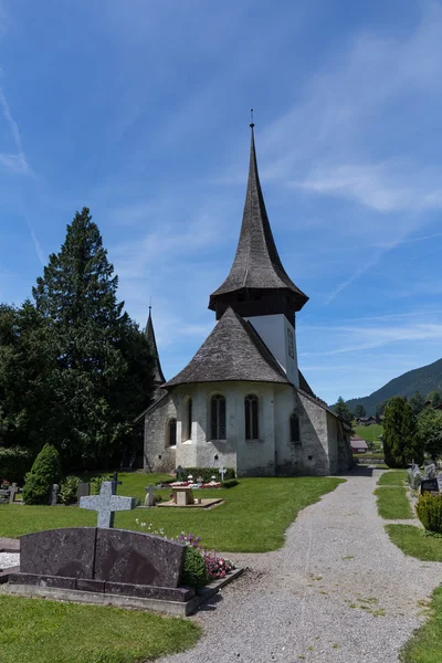 Igreja em Rougemont Vaud cantão Suíça — Fotografia de Stock