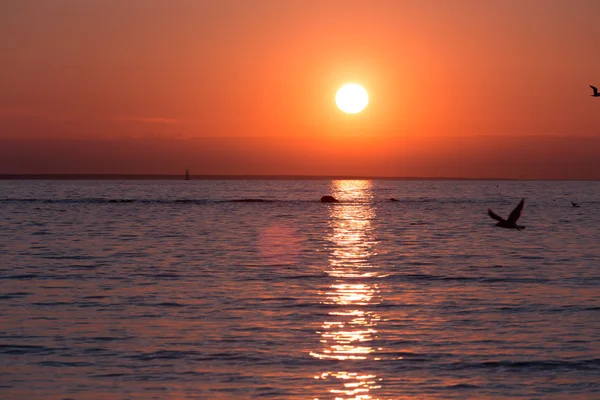 Heldere lucht en water bij zonsondergang — Stockfoto