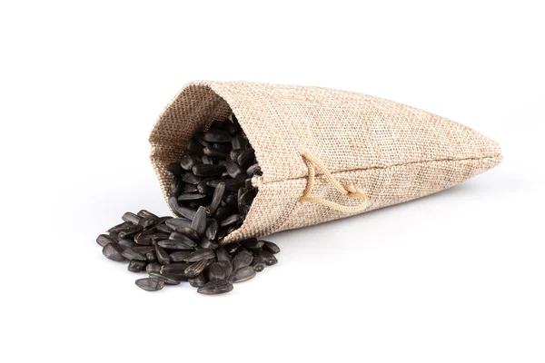 Sunflower seeds in sack — Stock Photo, Image