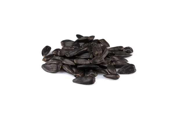 Heap of black sunflower seeds — Stock Photo, Image