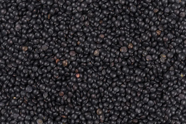 Soczewica czarne tło zbliżenie — Zdjęcie stockowe