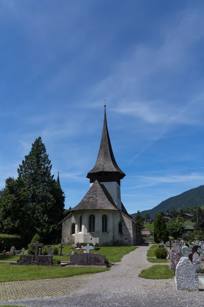 Igreja em Rougemont Vaud cantão Suíça — Fotografia de Stock