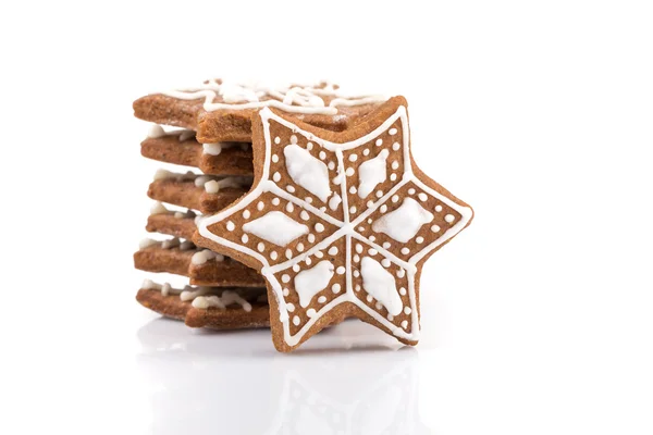 Sterren vorm kerstkoekjes peperkoek — Stockfoto