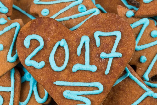 2017 nummer op cookie — Stockfoto