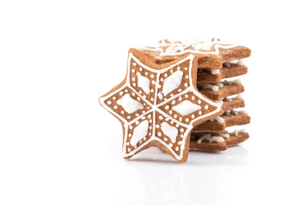 Biscotti di pan di zenzero di Natale a forma di stella — Foto Stock