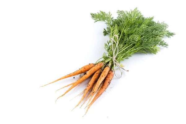 Heap Freshly Picked Carrots Isolated White — Stock Photo, Image