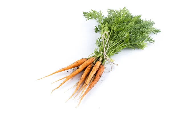 Heap Freshly Picked Carrots Isolated White — Stock Photo, Image