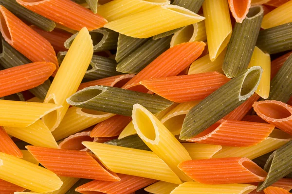 Pasta Color Penne Pastas Tomate Espinacas Trigo Formato Horizontal — Foto de Stock