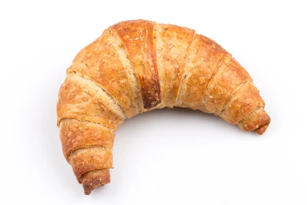 Fräsch Och Välsmakande Croissant Över Vit Bakgrund — Stockfoto