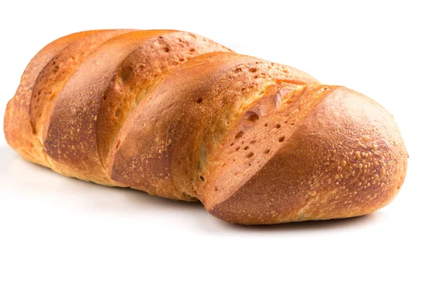 Świeży Pieczony Tradycyjny Chleb Białym Tle — Zdjęcie stockowe