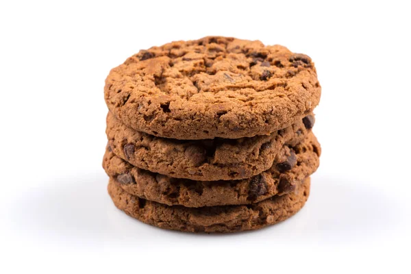 Chocoladekoekje Geïsoleerd Een Witte Achtergrond — Stockfoto