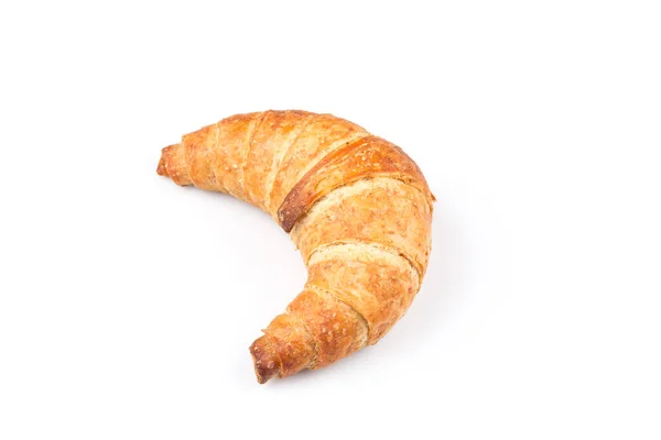 Friss Ízletes Croissant Több Mint Fehér Háttér — Stock Fotó