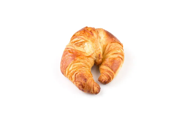Verse Croissant Geïsoleerd Witte Achtergrond — Stockfoto