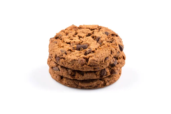 Choklad Chip Cookie Isolerad Vit Bakgrund — Stockfoto