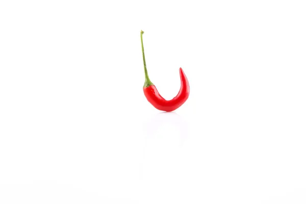 Czerwona Papryka Chili Izolowana Białym Tle — Zdjęcie stockowe