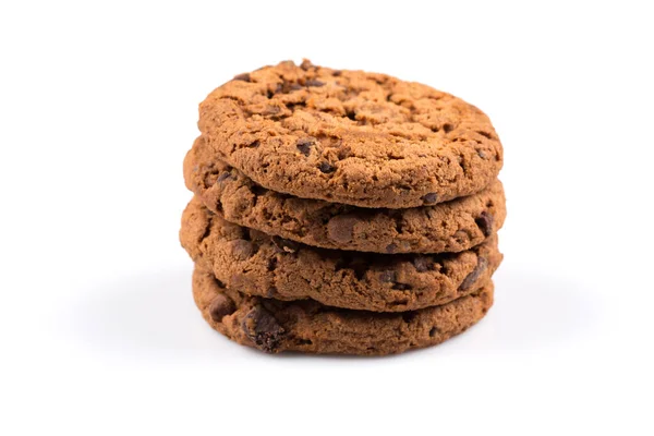 Chocoladekoekje Geïsoleerd Een Witte Achtergrond — Stockfoto