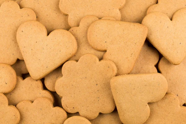 Galletas Corazones Jengibre Como Fondo Decoración Navidad — Foto de Stock