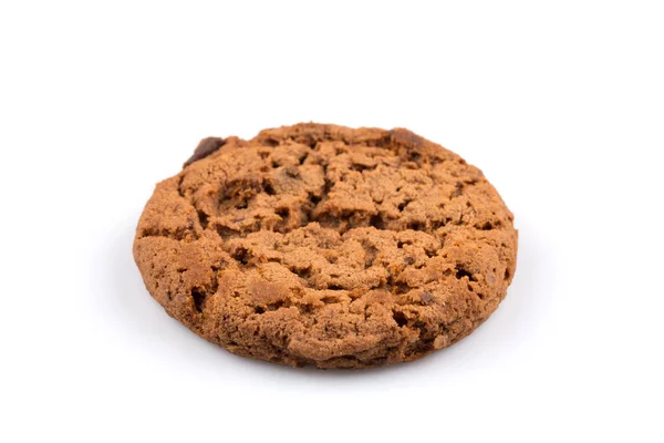 Cookie Aux Pépites Chocolat Isolé Sur Fond Blanc — Photo