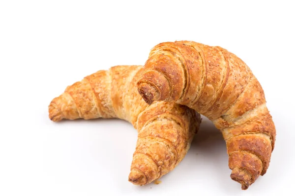 Fräsch Och Välsmakande Croissant Över Vit Bakgrund — Stockfoto