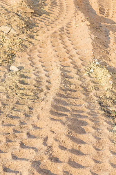 Wheel tracks on dirt — Stock Photo, Image