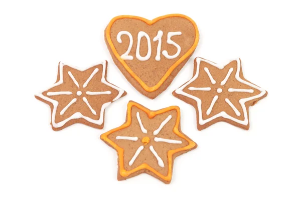 Biscoitos de Ano Novo caseiros - número de 2015 — Fotografia de Stock