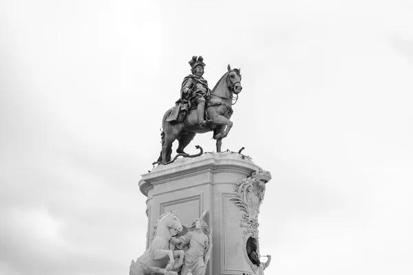 Socha krále Jose jsem na obchodní náměstí, Lisabon — Stock fotografie