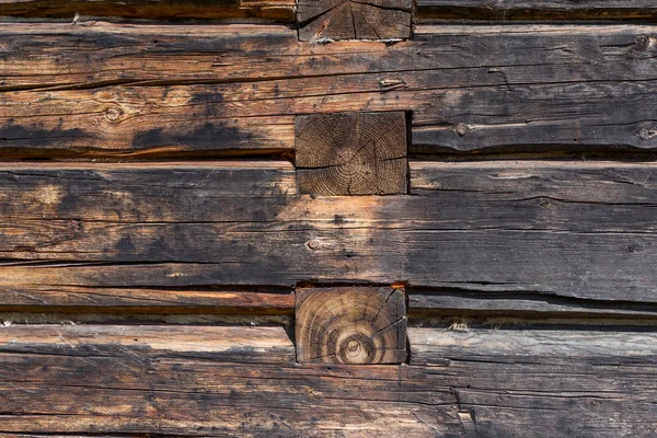 Pared de madera de troncos — Foto de Stock