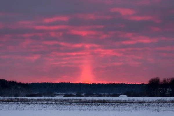 Serata invernale in campagna — Foto Stock