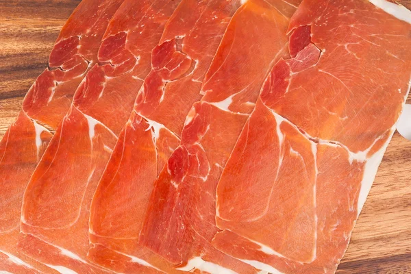Spanische jamon iberico in Scheiben geschnitten — Stockfoto