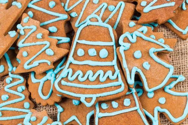 Blue glaze gingerbread cookie — Stock Photo, Image