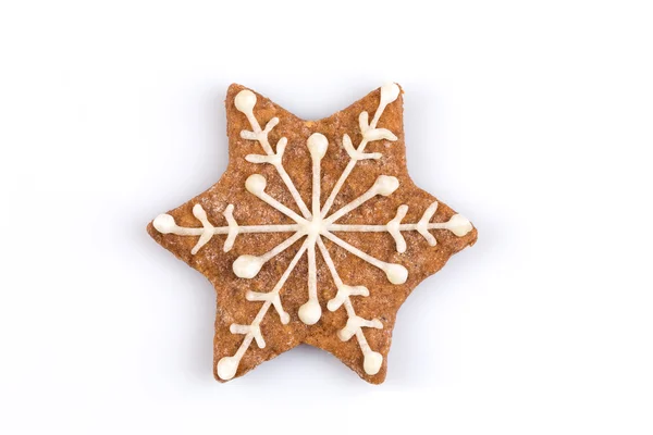 Kształt gwiazdy Boże Narodzenie piernika cookie — Zdjęcie stockowe