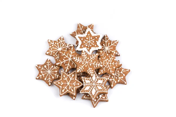 Galletas de jengibre de Navidad con forma de estrella — Foto de Stock