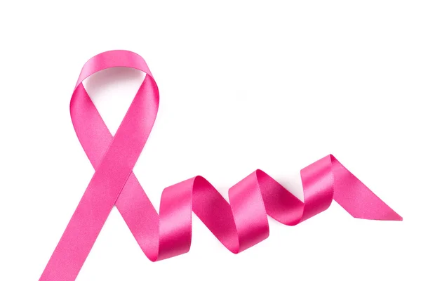 Pink breast cancer ribbon isolated — Stock Photo, Image