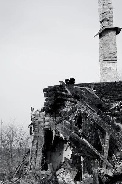 Fachada de edificio abandonada — Foto de Stock