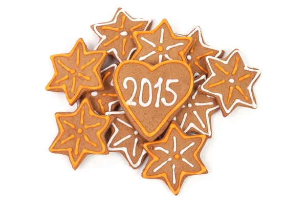 Homemade new year cookies - 2015 number — Stock Photo, Image