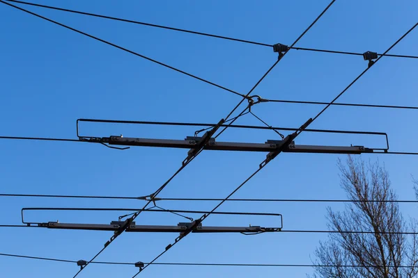 Linea elettrica del tram — Foto Stock