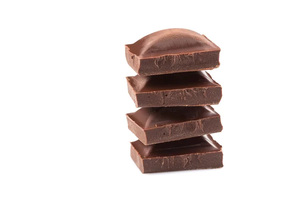 Stack of chocolate pieces — Stock Photo, Image
