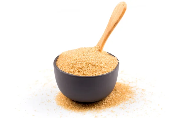Bruine suiker in een kom — Stockfoto